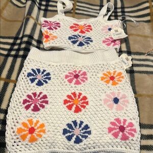 Altar'd State White Mini Skirt with Spaghetti Straps NWT